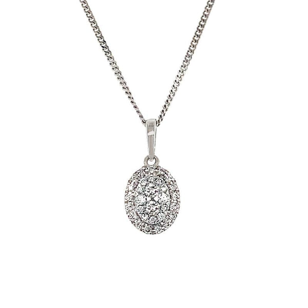 9K White Gold 0.30ct Diamond Pendant