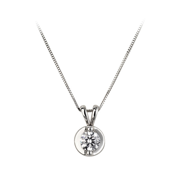 18K White Gold 0.50ct Diamond Set Pendant