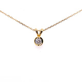 18K Yellow Gold 0.15ct Diamond Set Pendant