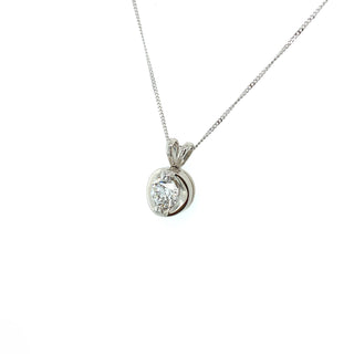 18K White Gold 0.75ct Diamond Pendant