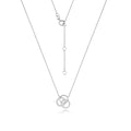 9K White Gold Adjustable Triple Ring Diamond Necklace