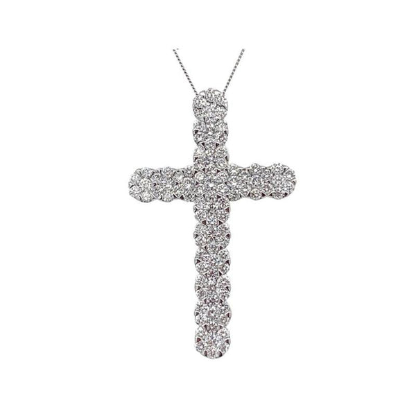 18K White Gold 1.65ct Diamond Cross Pendant
