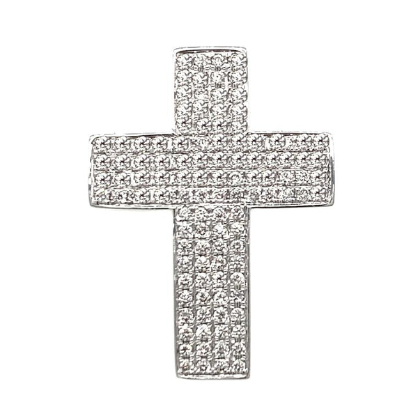 18K White Gold 0.60ct Diamond Cross Pendant