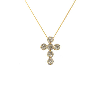 18K Yellow Gold 0.39ct Diamond Cross Pendant