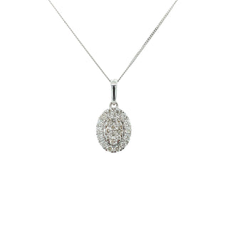 9K White Gold 0.38ct Diamond Pear Cluster Pendant