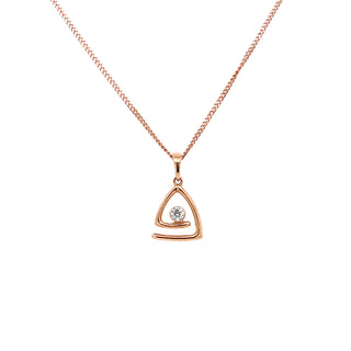 18K Rose Gold 0.08ct Diamond Triangle Pendant