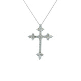 18K White Gold 1.05ct Diamond Cross Pendant