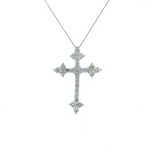 18K White Gold 1.05ct Diamond Cross Pendant