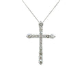 18K White Gold 1.06ct Diamond Cross Pendant