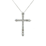 18K White Gold 1.06ct Diamond Cross Pendant
