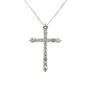 18K White Gold 1.06ct Diamond Cross Pendant