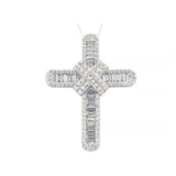 9K White Gold 1.99ct Diamond Cross Pendant