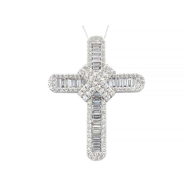 9K White Gold 1.99ct Diamond Cross Pendant