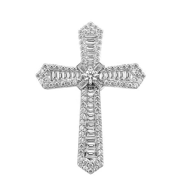 9K White Gold 1.70ct Diamond Cross Pendant
