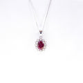 9ct White Gold Ruby And Diamond Pendant
