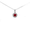 9K White Gold Ruby & Diamond Pendant
