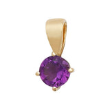 9K Yellow Gold Round Amethyst Pendant
