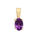 9K Yellow Gold Oval Amethyst Pendant