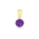 9K Yellow Gold Round Amethyst Pendant