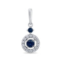 9K White Gold Sapphire and Diamond Pendant