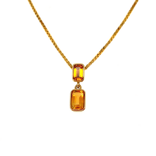 9K Yellow Gold Citrine Octagonal Drop Pendant