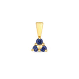 9K Yellow Gold Trefoil Sapphire Pendant