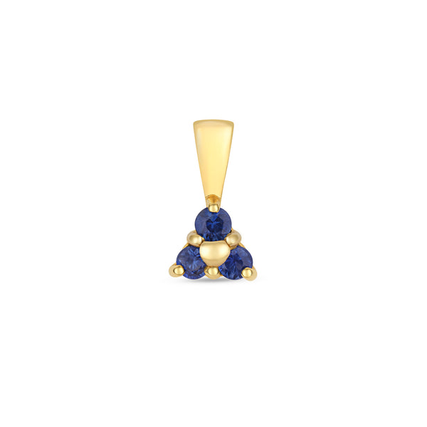 9K Yellow Gold Trefoil Sapphire Pendant