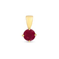 9K Yellow Gold Round Ruby Pendant
