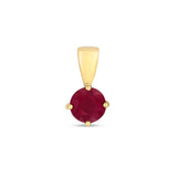 9K Yellow Gold Round Ruby Pendant