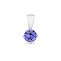 9K White Gold Round Tanzanite Pendant