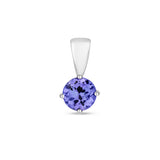 9K White Gold Round Tanzanite Pendant