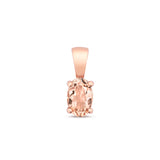 9K Rose Gold Oval Morganite Pendant