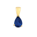 9K Yellow Gold Pear Sapphire Pendant