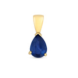 9K Yellow Gold Pear Sapphire Pendant