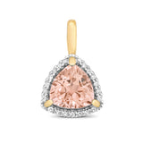 9K Yellow Gold Morganite & Diamond Pendant