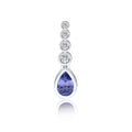 9K White Gold Tanzanite & Diamond Pendant