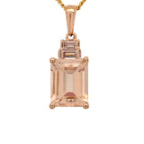 9K Rose Gold Morganite & Diamond Pendant