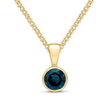 9K Yellow Gold Round Sapphire Pendant