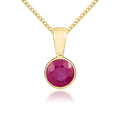 9K Yellow Gold 5mm Round Ruby Pendant
