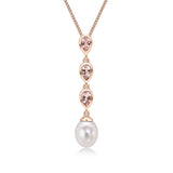 9K Rose Gold Morganite & Pearl Pendant