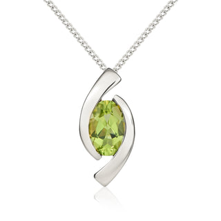 9K White Gold Peridot 'Eye' Pendant