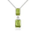 9K White Gold Peridot Octagonal Drop Pendant