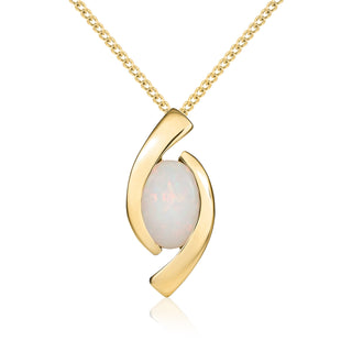9K Yellow Gold Opal 'Eye' Pendant