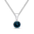 9K White Gold 5mm Round Sapphire Pendant