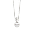 18K White Gold Akoya Pearl & Diamond Floral Necklace