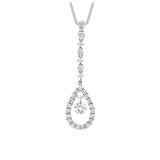 9K White Gold Cubic Zirconia Teardrop Pendant