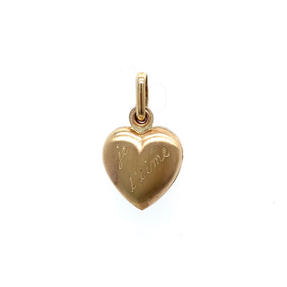 9K Yellow Gold 'Je l'aime' Heart Locket