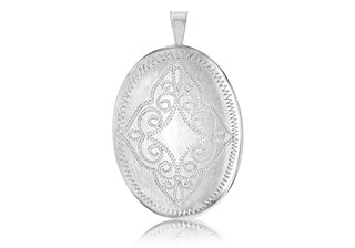 Sterling Silver Oval Filigree Locket