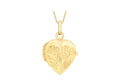 9K Yellow Gold Engraved Floral Heart Locket
