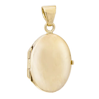 9K Yellow Gold Plain Oval Locket
